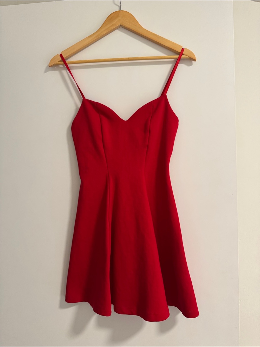 Zara Red Spaghetti-Strap Fit & Flare Mini Dress